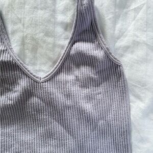 Intimately Free People Light Purple Ribbed Tank Top